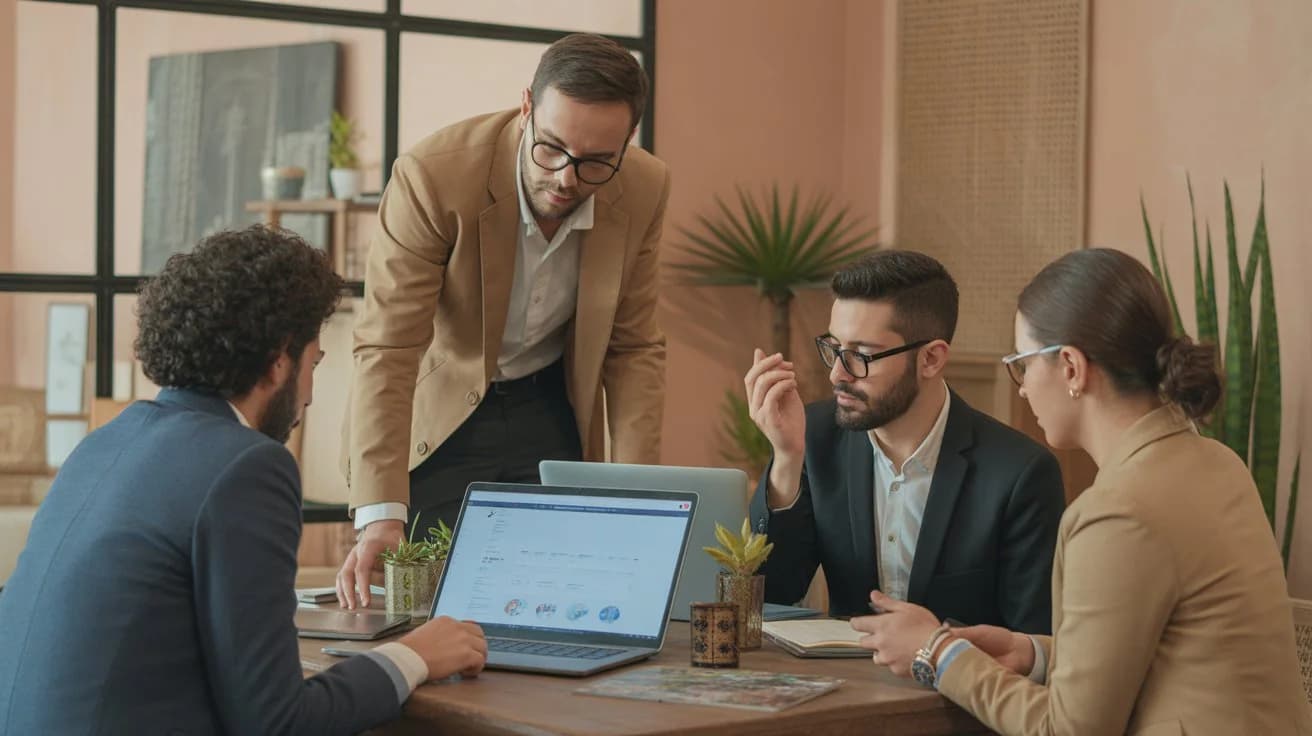 The Morocco Web Service team collaborating on a project